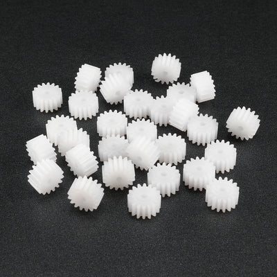 Harfington Uxcell 30Pcs 162A Plastic Gear Accessories with 16 Teeth for DIY Car Robot Motor