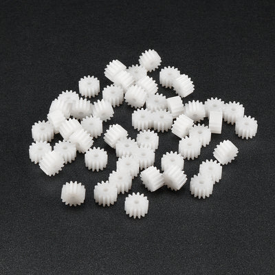 Harfington Uxcell 50Pcs 142A Plastic Gear Accessories with 14 Teeth for DIY Car Robot Motor