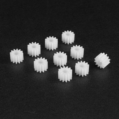 Harfington Uxcell 10Pcs 123A Plastic Gear Accessories with 12 Teeth for DIY Car Robot Motor