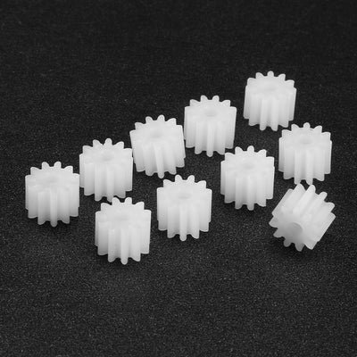 Harfington Uxcell 10Pcs 112A Plastic Gear Accessories with 11 Teeth for DIY Car Robot Motor