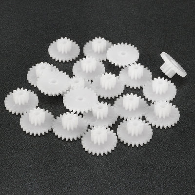 Harfington Uxcell 20Pcs 24102B Plastic Gear Accessories with 24 Teeth for DIY Car Robot Motor