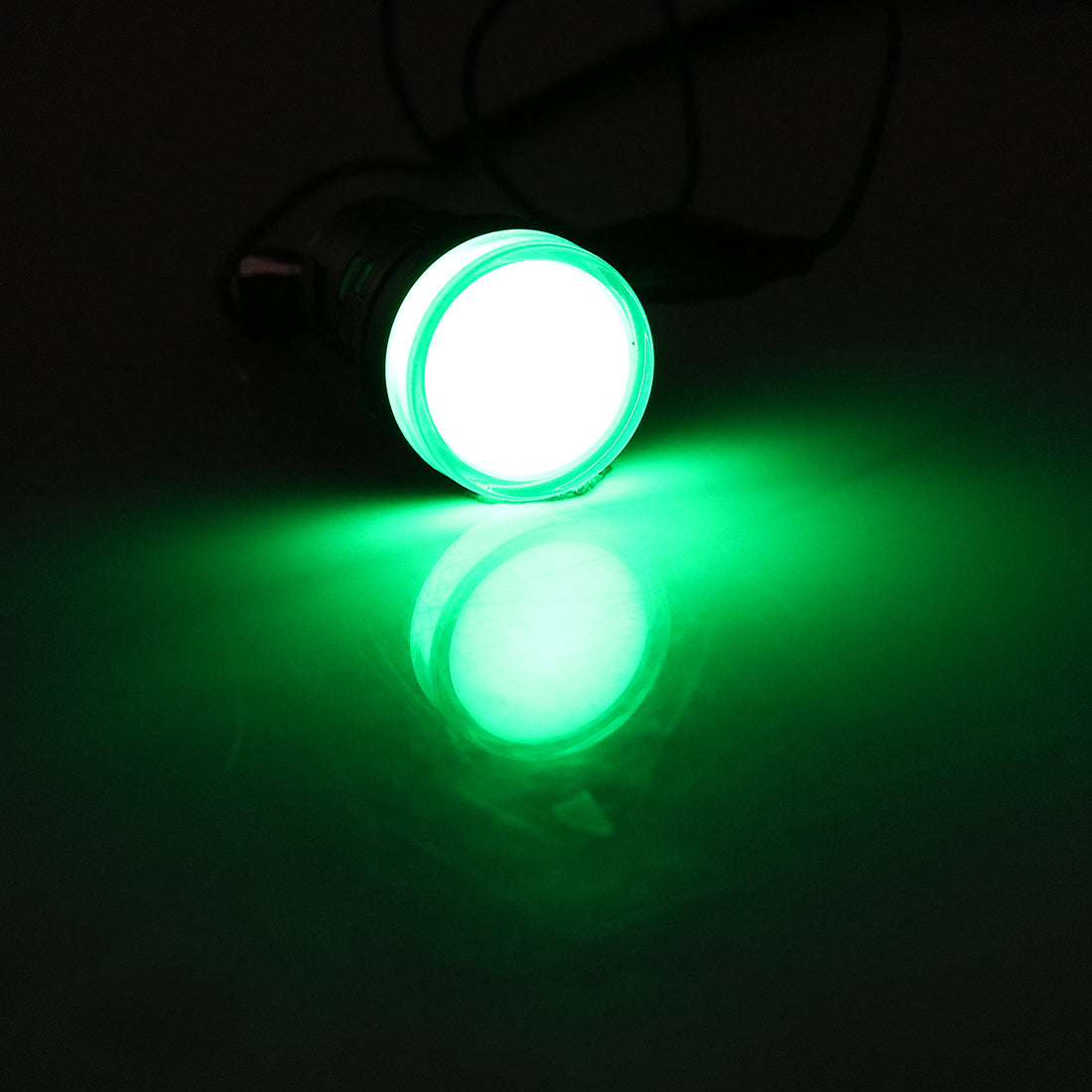 uxcell Uxcell Indicator Lights AC 380V, Green LED, Flush Panel Mount 7/8" 22mm, 4Pcs