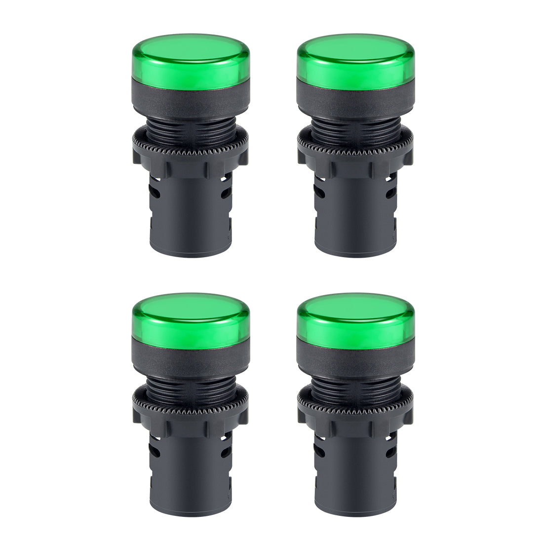 uxcell Uxcell Indicator Lights AC 380V, Green LED, Flush Panel Mount 7/8" 22mm, 4Pcs