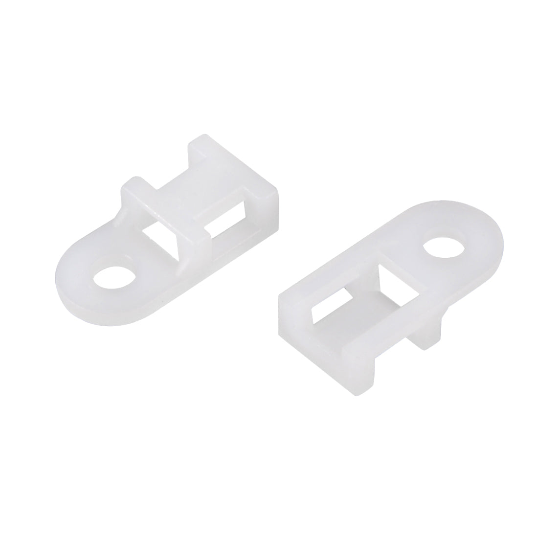 uxcell Uxcell Cable Tie Mount Base Saddle Type Wire Holder Nylon 5.2mm Hole Width White 30Pcs