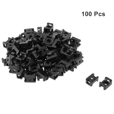 Harfington Uxcell Cable Tie Mount Base Saddle Type Wire Holder Nylon 5.2mm Hole Width Black 100Pcs