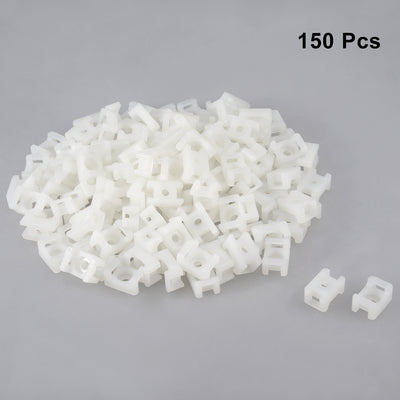 Harfington Uxcell Cable Tie Mount Base Saddle Type Wire Holder Nylon 5.2mm Hole Width White 150Pcs