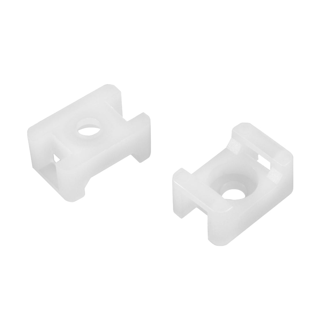 uxcell Uxcell Cable Tie Mount Base Saddle Type Wire Holder Nylon 5.2mm Hole Width White 150Pcs