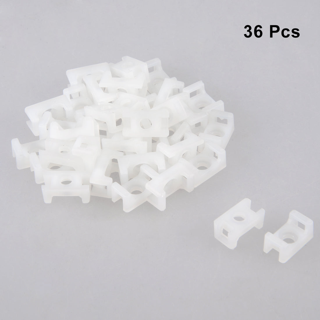 uxcell Uxcell Cable Tie Mount Base Saddle Type Wire Holder Nylon 3.8mm Hole Width White 36Pcs