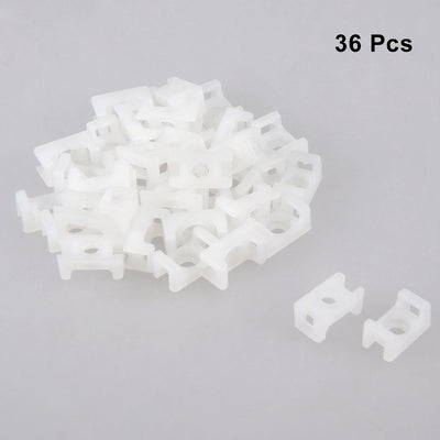 Harfington Uxcell Cable Tie Mount Base Saddle Type Wire Holder Nylon 3.8mm Hole Width White 36Pcs