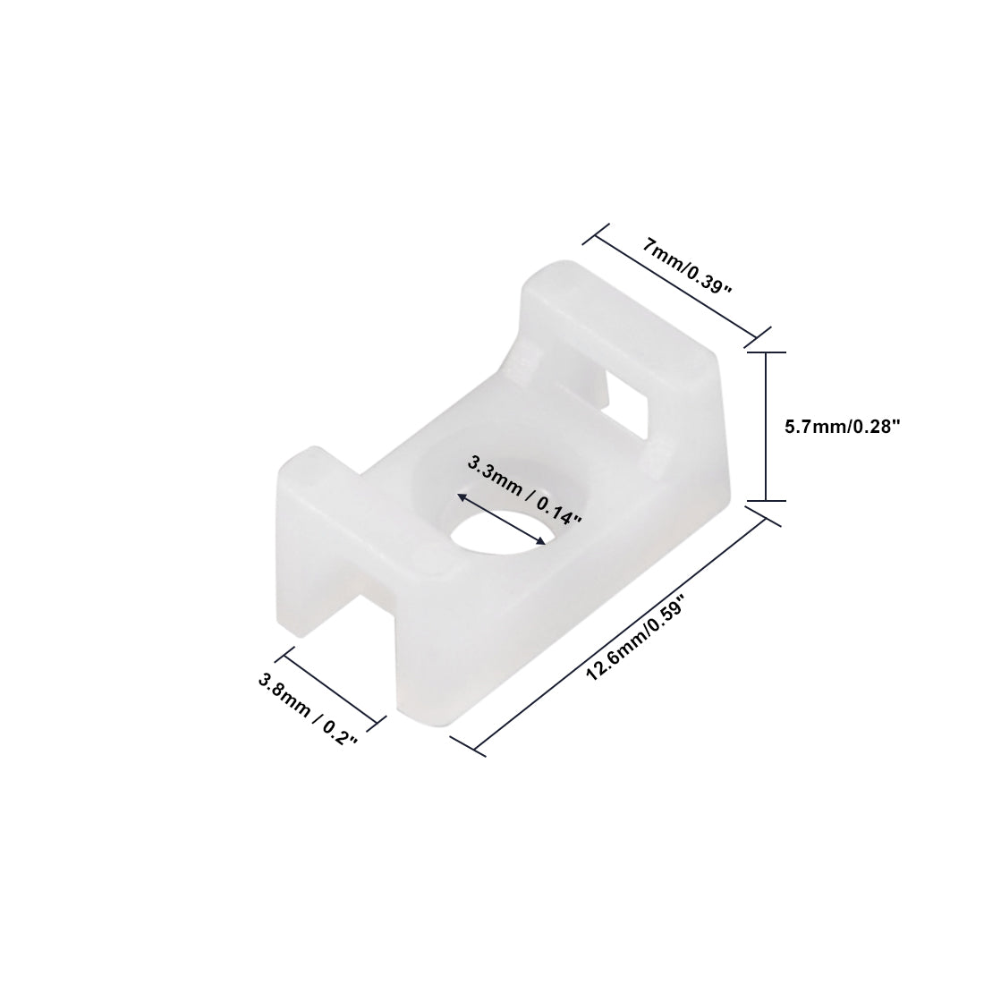 uxcell Uxcell Cable Tie Mount Base Saddle Type Wire Holder Nylon 3.8mm Hole Width White 36Pcs