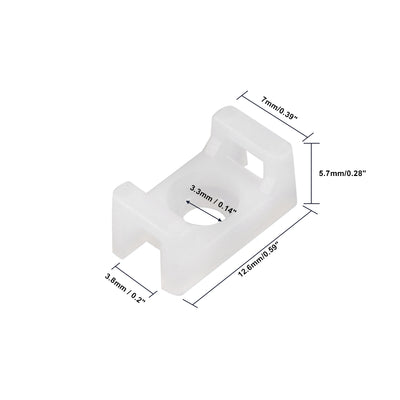 Harfington Uxcell Cable Tie Mount Base Saddle Type Wire Holder Nylon 3.8mm Hole Width White 36Pcs