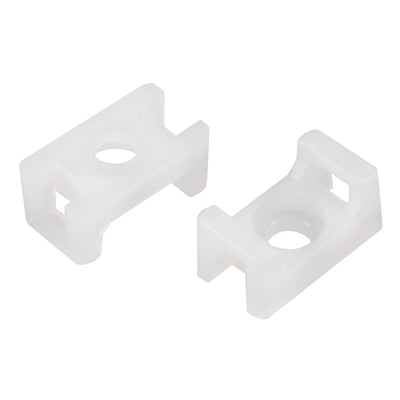 Harfington Uxcell Cable Tie Mount Base Saddle Type Wire Holder Nylon 3.8mm Hole Width White 36Pcs