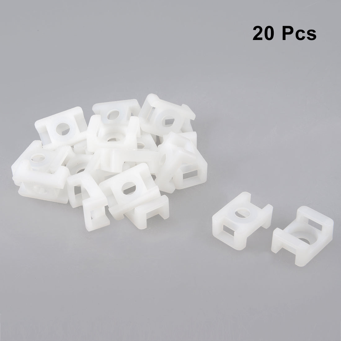 uxcell Uxcell Cable Tie Mount Base Saddle Type Wire Holder Nylon 9.2mm Hole Width White 20Pcs