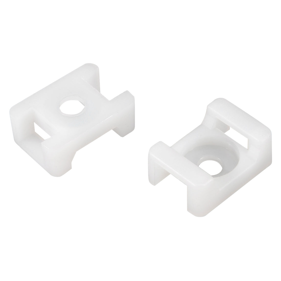 uxcell Uxcell Cable Tie Mount Base Saddle Type Wire Holder Nylon 6.5mm Hole Width White 50Pcs