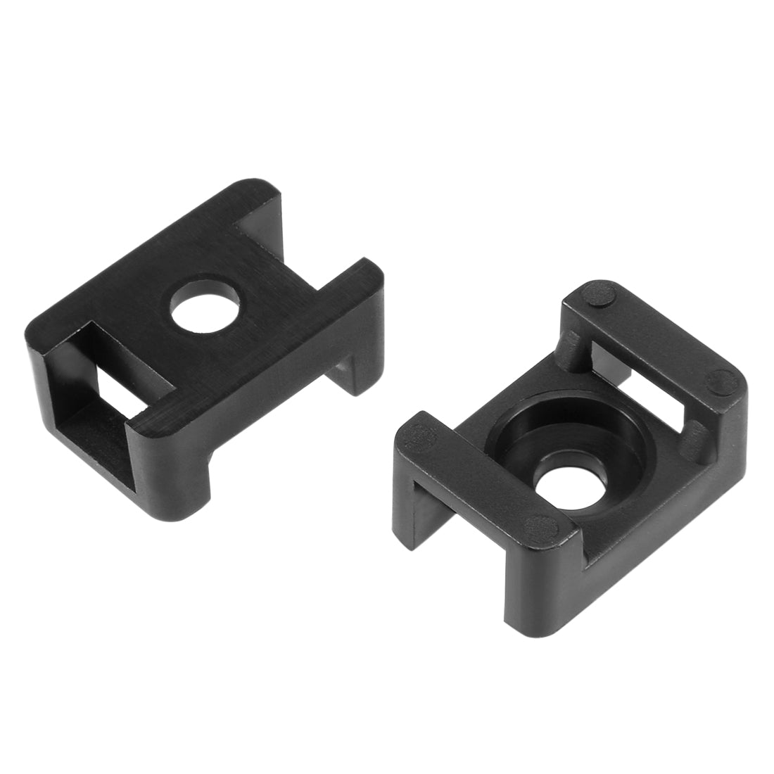 uxcell Uxcell Cable Tie Mount Base Saddle Type Wire Holder Nylon 9mm Hole Width Black 49Pcs