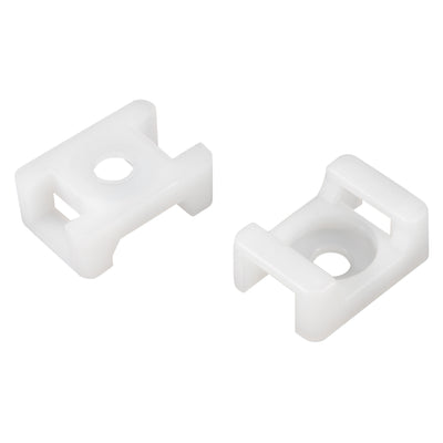 Harfington Uxcell Cable Tie Mount Base Saddle Type Wire Holder Nylon 9mm Hole Width White 26Pcs