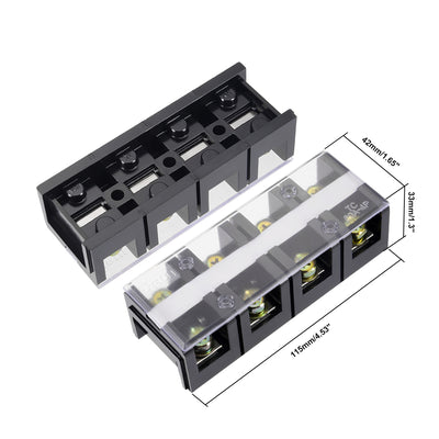 Harfington Uxcell Dual Rows 4 Positions 600V 60A Wire Barrier Block Terminal Strip