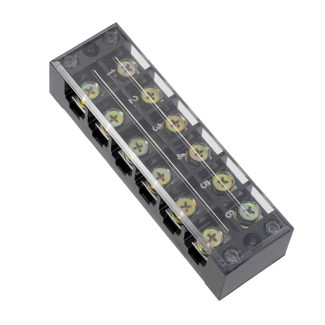 uxcell Uxcell 6 Positions Dual Rows 600V 60A Wire Barrier Block Terminal Strip TBC-6006