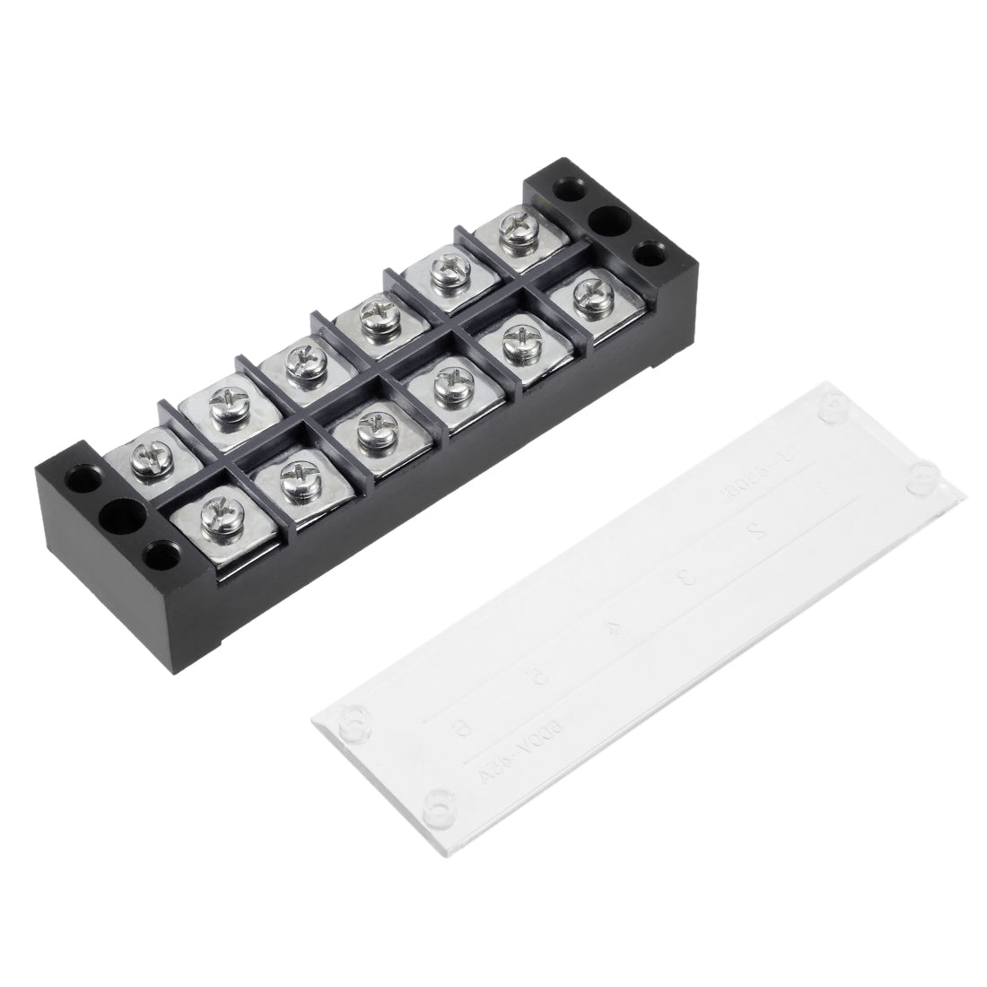 uxcell Uxcell Dual Rows 6 Positions 600V 45A Cable Barrier Block Terminal Strip TB-4506L