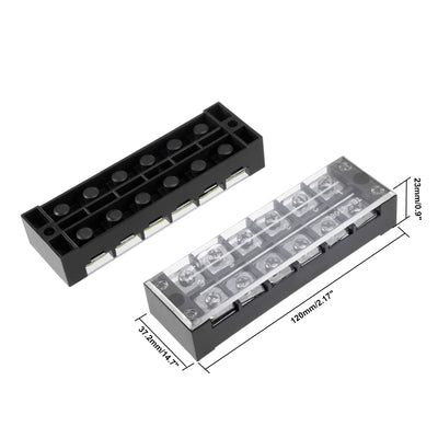 Harfington Uxcell Dual Rows 6 Positions 600V 45A Cable Barrier Block Terminal Strip TB-4506L