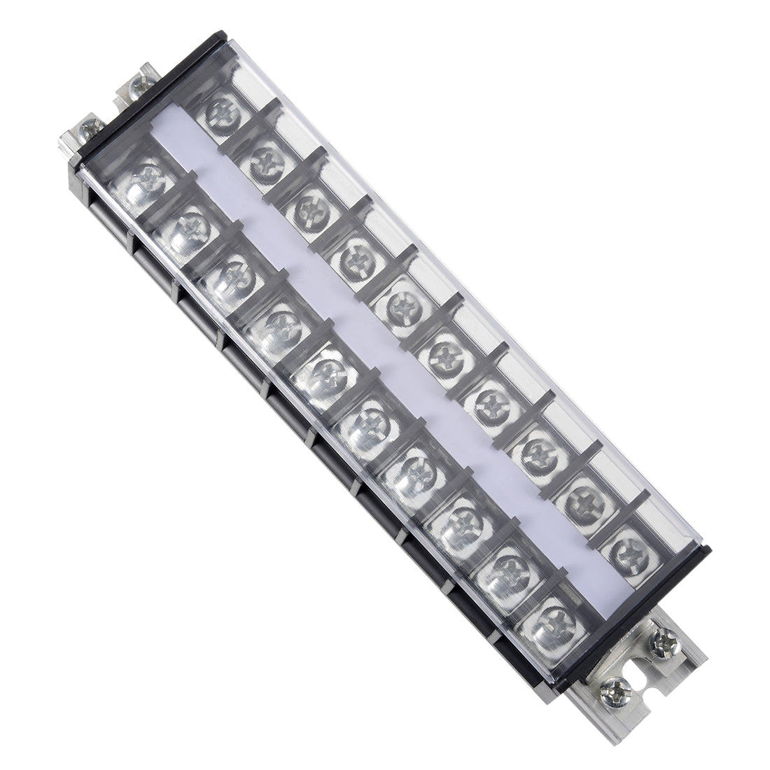 uxcell Uxcell Barrier Terminal Strip Block 660V 30A Dual Rows 10P Rail Base Screw Connector