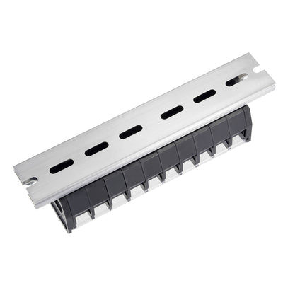 Harfington Uxcell Barrier Terminal Strip Block 660V 20A Dual Rows 10P DIN Rail Base Screw Connector