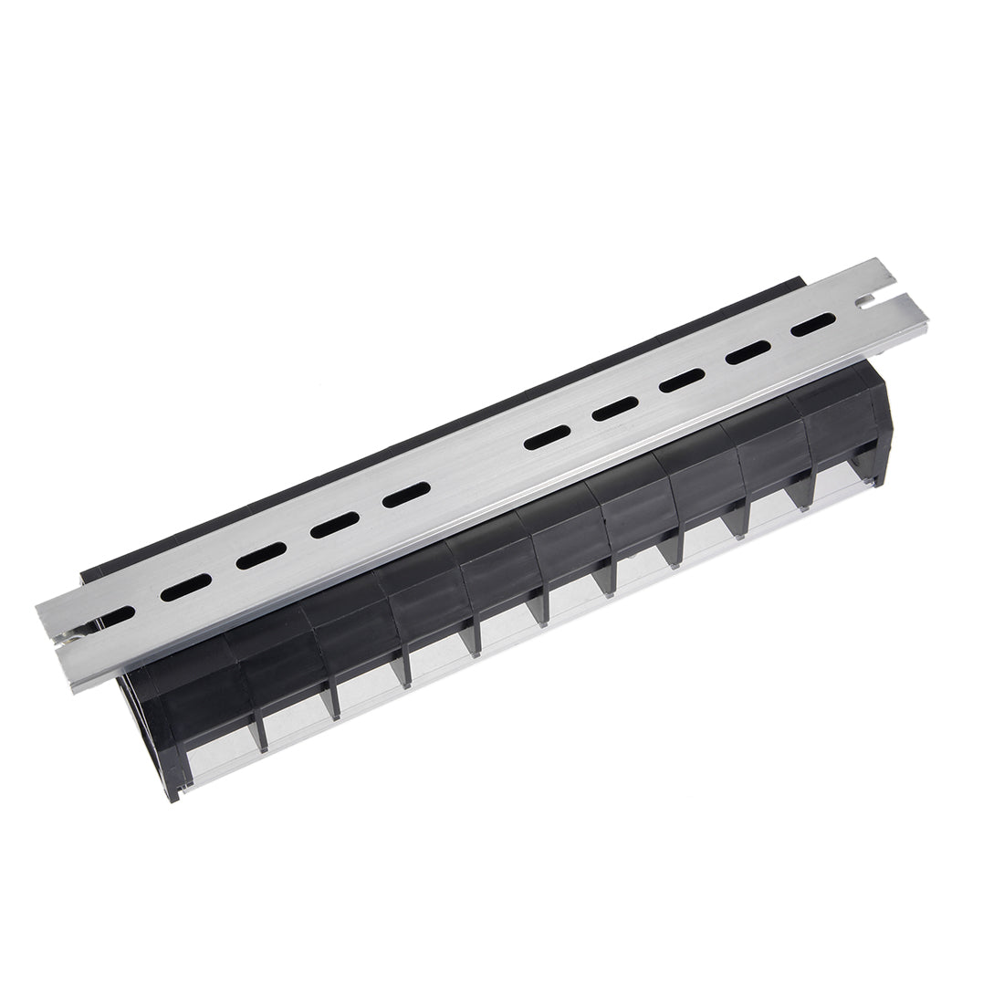 uxcell Uxcell Barrier Terminal Strip Block 660V 100A Dual Rows 10P DIN Rail Base Screw Connector