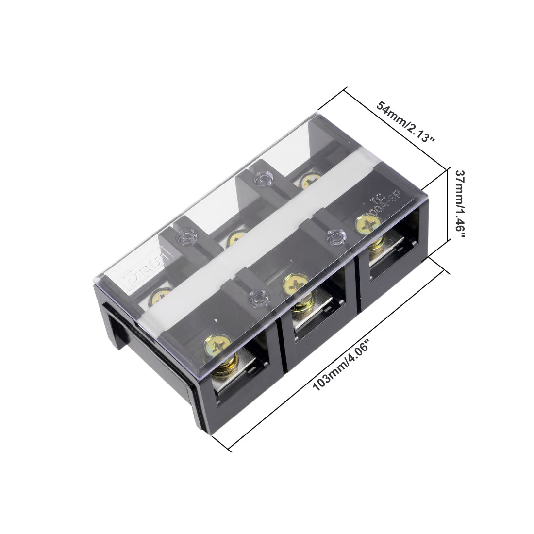 uxcell Uxcell Dual Rows 3 Positions 600V 100A Wire Barrier Block Terminal Strip