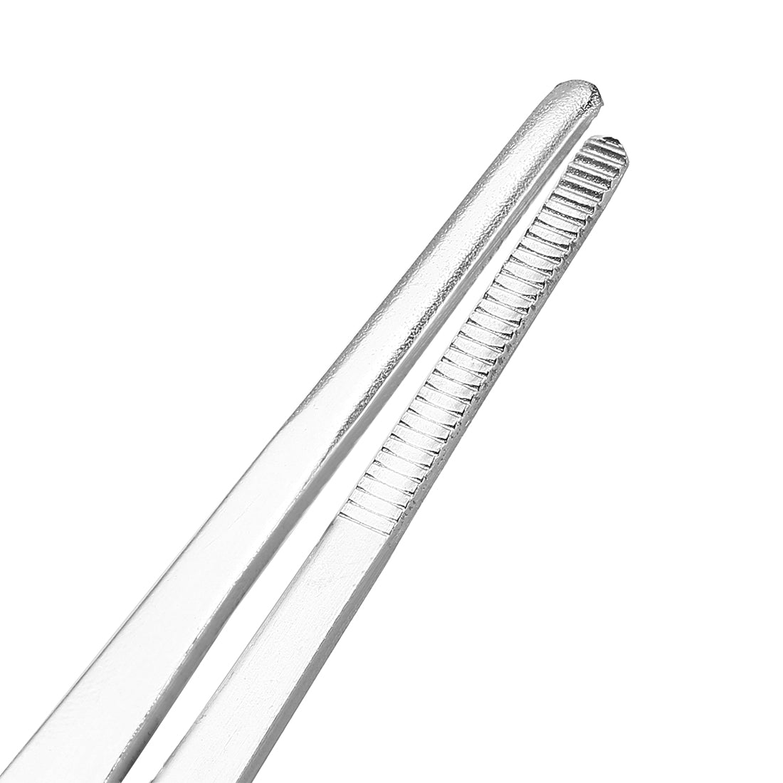 uxcell Uxcell 1 Pcs 7-Inch Stainless Steel Straight Blunt Tweezers Serrated Tip