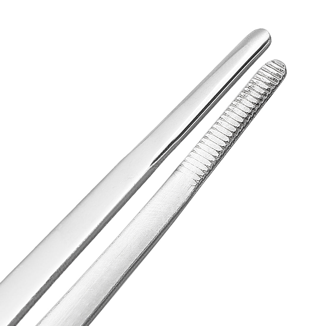 uxcell Uxcell 1 Pcs 10-Inch Stainless Steel Straight Blunt Tweezers Serrated Tip