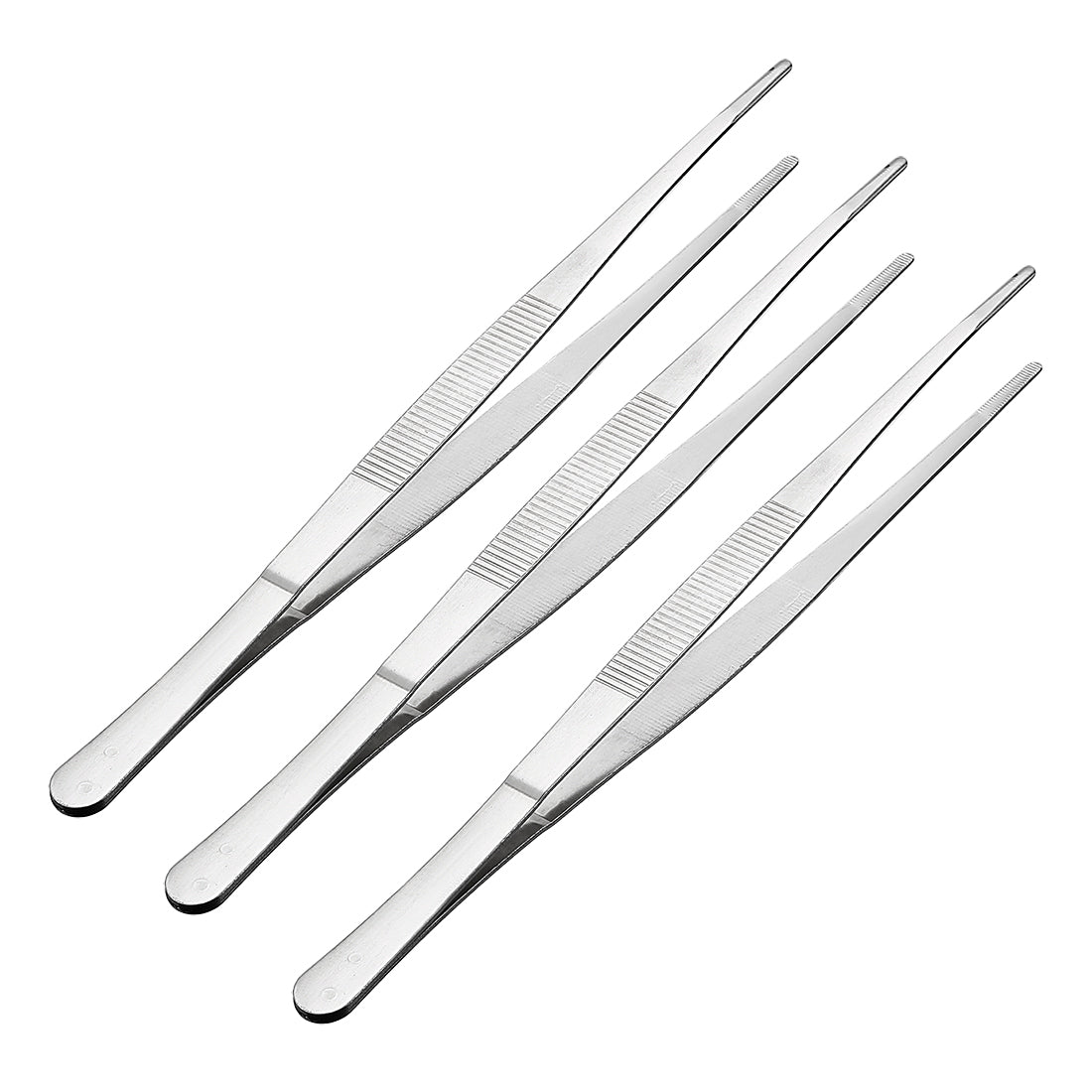 uxcell Uxcell 3 Pcs Edelstahl Gerade Stumpf Pinzetten gezackten Spitze, 10 Zoll