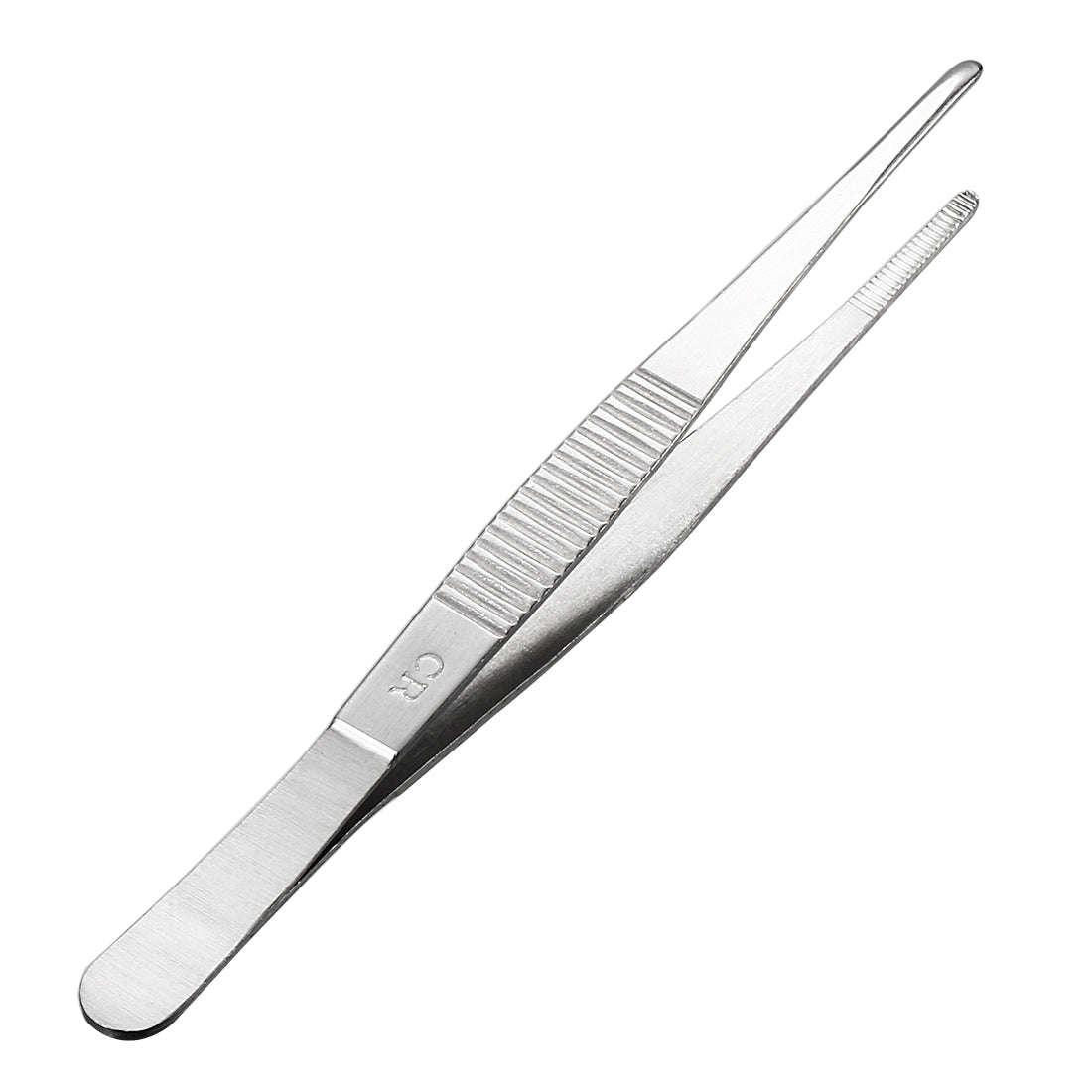 uxcell Uxcell 1 Pcs 5.5-Inch 430 Stainless Steel Straight Blunt Tweezers with Serrated Tip