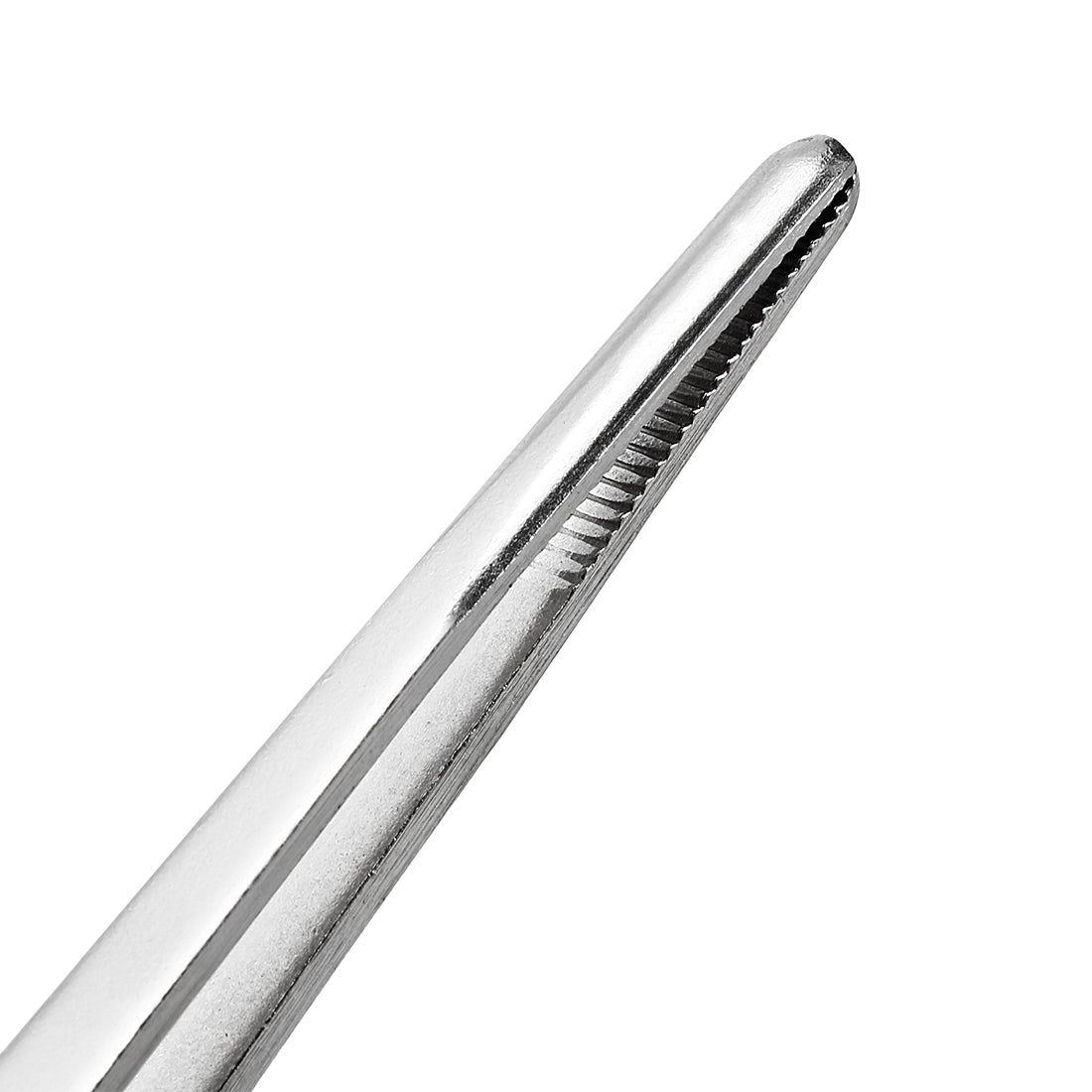 uxcell Uxcell 1 Pcs Stainless Steel Straight Blunt Tweezers Serrated Tip,10 Inch