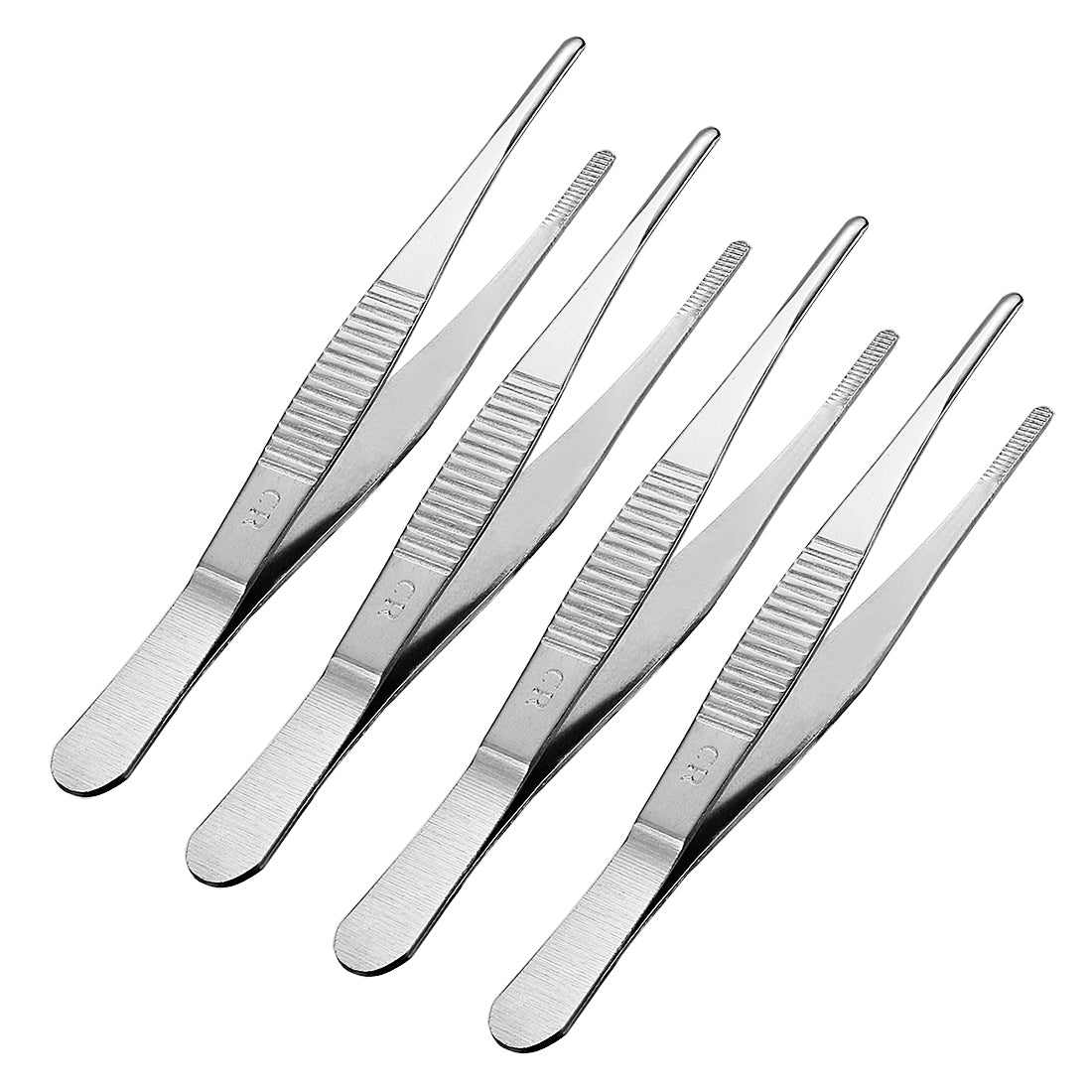 uxcell Uxcell 4 Pcs Edelstahl Gerade Stumpf Pinzetten mit gezackten Spitze, 5 Zoll