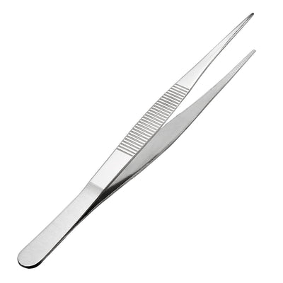 Harfington Uxcell 8-Inch 430 Stainless Steel Straight Pointed Tweezers with Serrated Tip