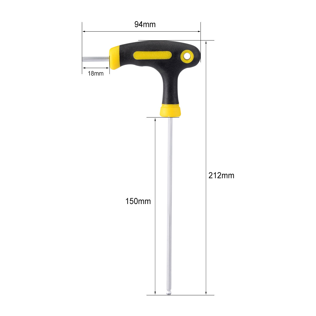 uxcell Uxcell Metric Ball End Tip Magnetic T-Handle Hex Wrench