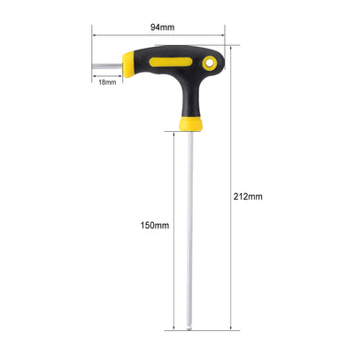 Harfington Uxcell Metric Ball End Tip Magnetic T-Handle Hex Wrench