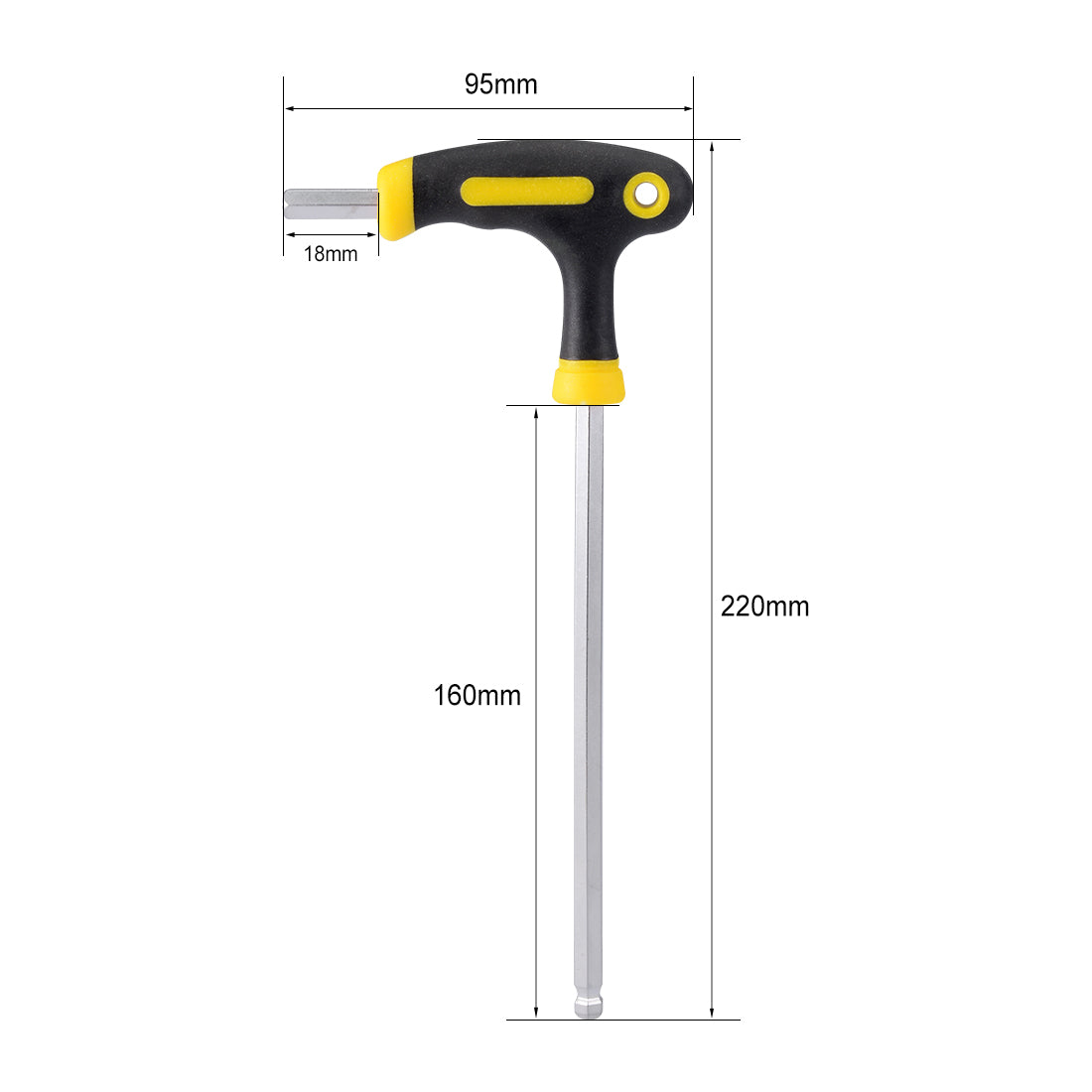 uxcell Uxcell Metric Ball End Tip Magnetic T-Handle Hex Wrench