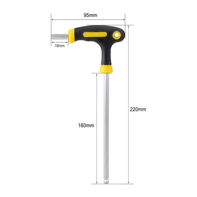 Harfington Uxcell Metric Ball End Tip Magnetic T-Handle Hex Wrench