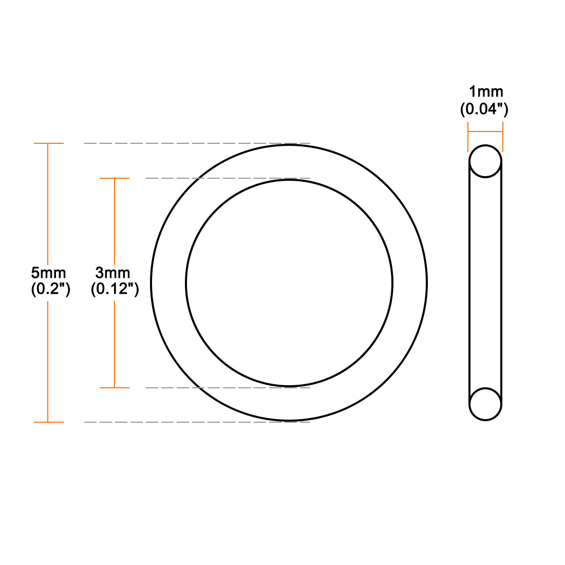 uxcell Uxcell O-Rings Nitrile Rubber 3mm x 5mm x 1mm Seal Rings Sealing Gasket 50pcs