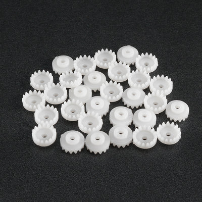 Harfington Uxcell 30Pcs C152A Plastic Gear Accessories with 15 Teeth for DIY Car Robot Motor