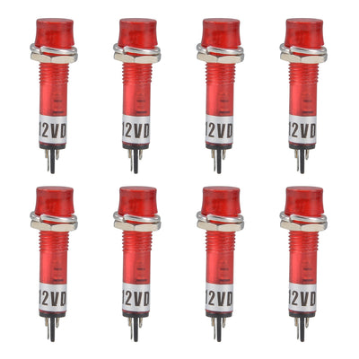 Harfington Uxcell Signal Indicator Dash Light DC 24V, LED Bulbs, Panel Mount 8Pcs