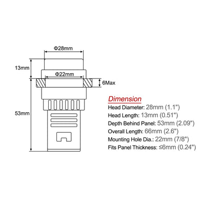 Harfington Uxcell 2stk. Anzeige AC/DC 12V Paneel Indicator Blinkender Alarm auf Summer, LED Rot