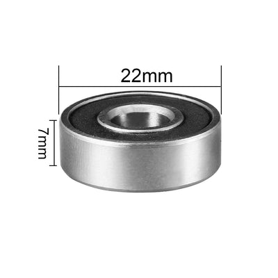 Harfington Uxcell Deep Groove Ball Bearings  Metric Double Sealed Chrome Steel ABEC1 Z2