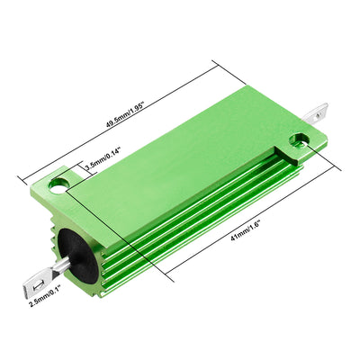 Harfington Uxcell 50W 1.5 Ohm 5% Aluminum Housing Resistor Screw  Chassis Mounted Aluminum Case Wirewound Resistor Load Resistors Green 2 pcs