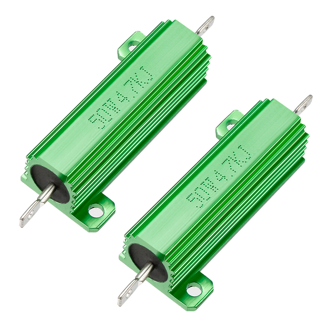 uxcell Uxcell 50W 4.7k Ohm 5% Aluminum Housing Resistor Screw  Chassis Mounted Aluminum Case Wirewound Resistor Load Resistors Green 2 pcs