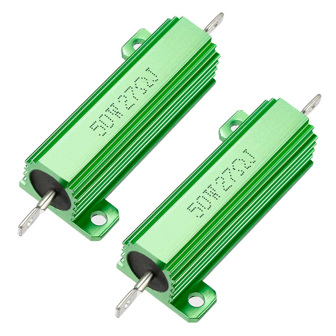 uxcell Uxcell 50W 27 Ohm 5% Aluminum Housing Resistor Screw  Chassis Mounted Aluminum Case Wirewound Resistor Load Resistors Green 2 pcs