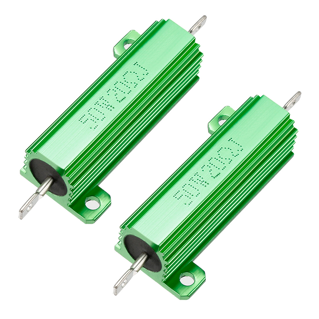 uxcell Uxcell 50W 20 Ohm 5% Aluminum Housing Resistor Screw  Chassis Mounted Aluminum Case Wirewound Resistor Load Resistors Green 2 pcs