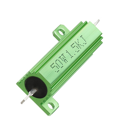 Harfington Uxcell 50W 1.5k Ohm 5% Aluminum Housing Resistor Screw  Chassis Mounted Aluminum Case Wirewound Resistor Load Resistors Green 2 pcs