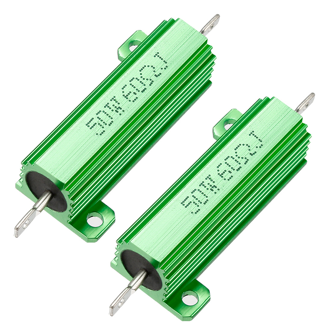 uxcell Uxcell 50W 60 Ohm 5% Aluminum Housing Resistor Screw  Chassis Mounted Aluminum Case Wirewound Resistor Load Resistors Green 2 pcs